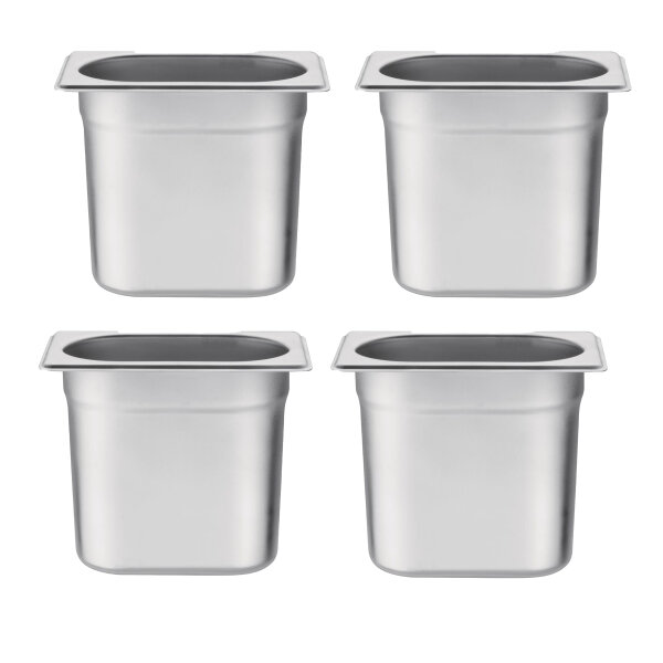 Vogue GN-Behälter GN1/9 - 15cm - 1L - 4 Behälter - Edelstahl