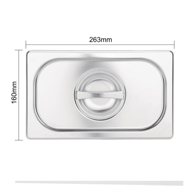 Vogue GN-Behälter GN1/9 incl., Deckel - 15cm - 1L - 4 Behälter - Edelstahl