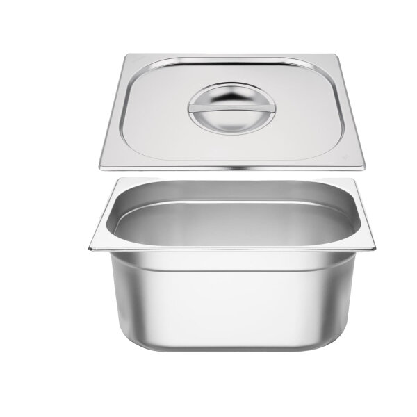 Vogue GN-Behälter GN1/2 + Deckel - 15cm - 9L - 1 Set - Edelstahl