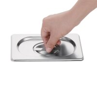 Vogue GN-Behälter GN1/9 - 10cm - 0,8L - 4 Behälter incl. Deckel - Edelstahl