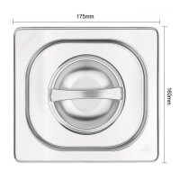 Vogue GN-Behälter GN1/6 - 6,5cm - 1 L - 4 Behälter + Deckel - Edelstahl