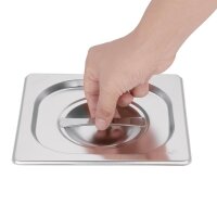 Vogue GN-Behälter GN1/6 - 6,5cm - 1 L - 4 Behälter + Deckel - Edelstahl