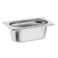 Vogue GN-Behälter GN1/9 - 6,5cm - 0,6 L - 4 Behälter + Deckel - Edelstahl