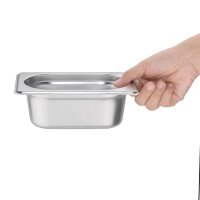 Vogue GN-Behälter GN1/9 - 6,5cm - 0,6 L - 4 Behälter + Deckel - Edelstahl