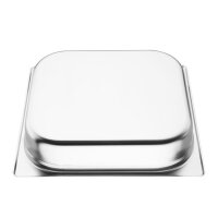 Vogue GN-Behälter GN2/3 - 6,5cm - 5,5 L - 4 Behälter + Deckel - Edelstahl