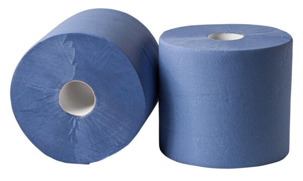 Putztuchtuchrollen - blau - 2-lagig - a 300 Blatt - 4 Rollen - Papierhandtücher