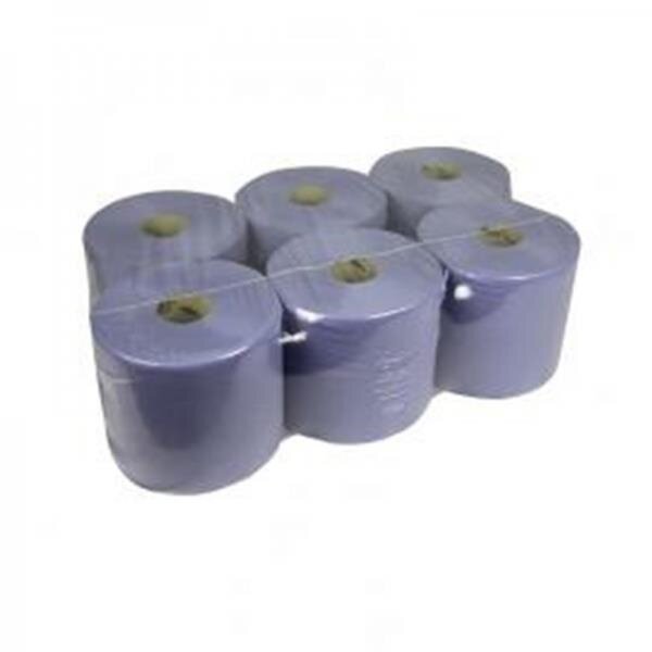 Putzrolle - midi - blau - recycelt 2-lagig - 20 cm - 6 x 135 Meter - 18 Rollen