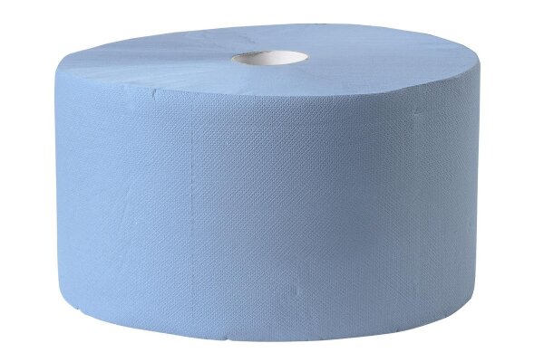 Putztuchtuchrollen - blau - 2-lagig - 22 cm x 360 Meter - 4 Rollen - Handtücher