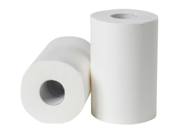 Putzrollen mini - Zellstoff - 2-lagig - 19 cm - 72 Meter - 24 Rollen - weiß