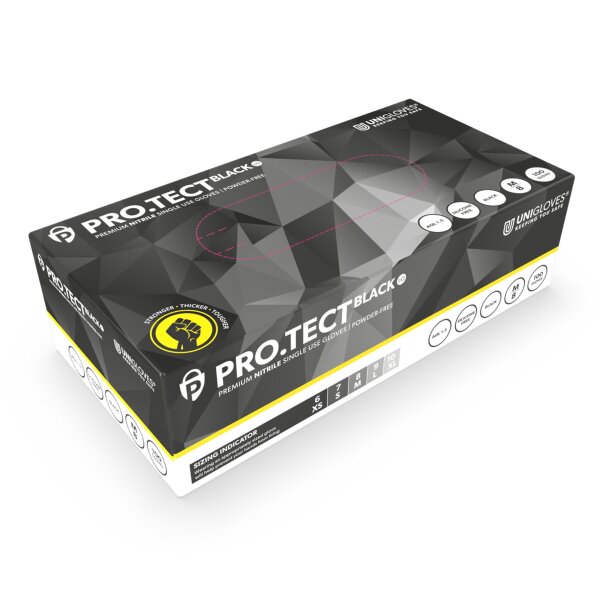 Unigloves PRO.TECT BLACK HD+ - Gr. XS - XL - 1000 robuste Einmalhandschuhe