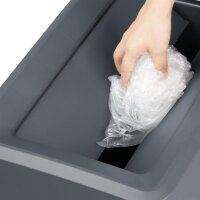 Jantex Slim Mülleimer mit Deckel - grau - 60 L - Abfallbehälter - Kunststoff
