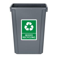 Jantex Slim Mülleimer mit Deckel - grau - 60 L - Abfallbehälter - Kunststoff