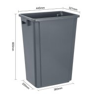 Jantex Slim Mülleimer mit Deckel - grau - 60 L - Abfallbehälter - Kunststoff