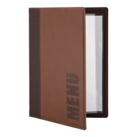 Securit Speisekarte Trendy - A5 - Kunstleder - braun - 5 Karten