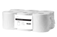 Putzrollen midi recycled - 2-lagig -18,5 cm - 6 x 140 Meter - weiß - 6 Rollen