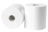 Putzrollen midi recycled - 2-lagig -18,5 cm - 6 x 140 Meter - weiß - 6 Rollen