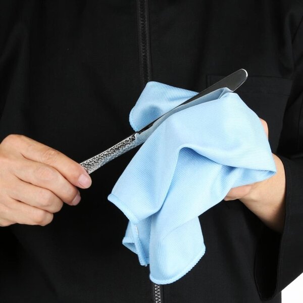Jantex Glastuch - 400(L)x400(B)mm - blau - 5 Tücher - für Glas und Edelstahl