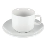 Olympia Whiteware Teetassen + Untertassen - 20cl - 12...