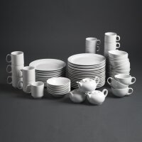 Olympia Whiteware Teetassen + Untertassen - 20cl - 12 Sets - Porzellan