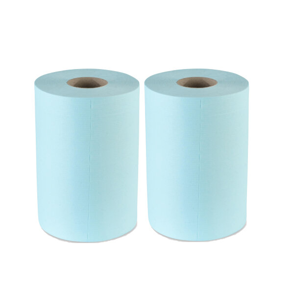 SemyTop Semy Plus Putztuchrolle 29 cm - türkis - 300 Blatt - 2 Rollen Putztücher