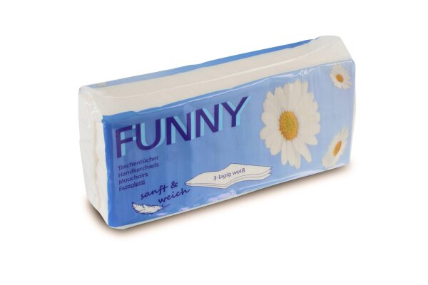 Funny Taschentücher - 3-lagig - Zellstoff - hochweiß - lose - 40 x 100 Stück