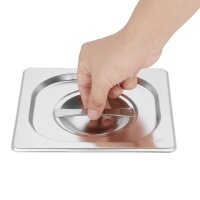 Vogue Edelstahl Gastronorm Schalen Set 1/3 und 4 x 1/6 mit Deckeln