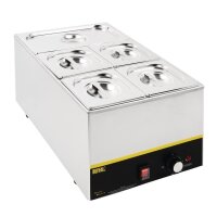 Vogue Edelstahl Gastronorm Schalen Set 1/3 und 4 x 1/6 mit Deckeln