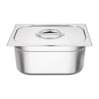 Vogue Edelstahl Gastronorm Schalen Set 2 x 1/2 mit Deckeln