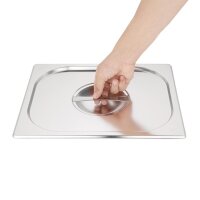 Vogue Edelstahl Gastronorm Schalen Set 2 x 1/2 mit Deckeln