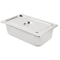 Vogue Edelstahl 1/1 Gastronorm Behälter mit Deckel - 2 Behälter