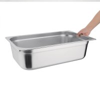 Vogue Edelstahl 1/1 Gastronorm Behälter mit Deckel - 2 Behälter