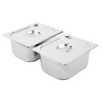 Vogue Edelstahl 1/2 Gastronorm Behälter mit Deckel -...