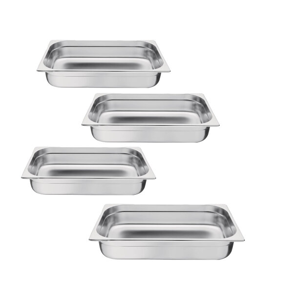 Vogue GN-Behälter GN1/1 - 10cm - 4 Behälter - Edelstahl