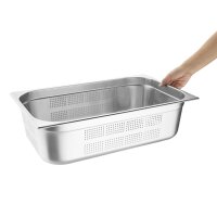 Vogue GN-Behälter GN1/1 - 15cm - 2 Behälter - Edelstahl gelocht