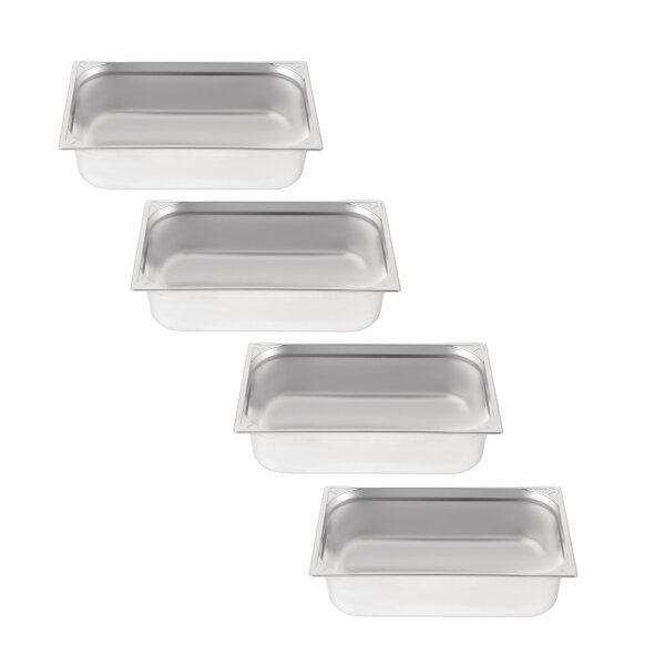 Vogue Strapazierfähiger GN-Behälter GN1/1 - 15cm - 4 Behälter - Edelstahl