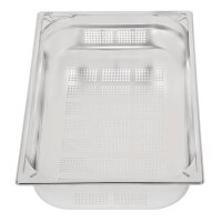 Vogue Strapazierfähiger GN-Behälter GN1/1 - 10cm - 2 Stück - Edelstahl gelocht