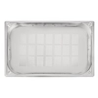 Vogue Strapazierfähiger GN-Behälter GN1/1 - 10cm - 2 Stück - Edelstahl gelocht