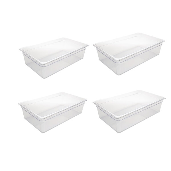 Vogue Polycarbonat GN-Behälter GN1/1 - 15cm - 4 Behälter - Kunststoff