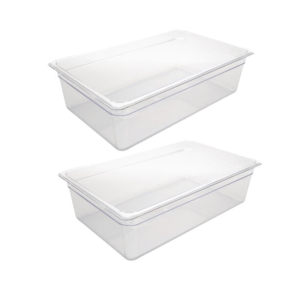 Vogue Polycarbonat GN-Behälter GN1/1 - 10cm - 2 Behälter - Kunststoff