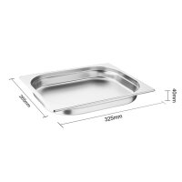 Vogue GN-Behälter GN1/2 - 4cm - 2 Behälter - Edelstahl