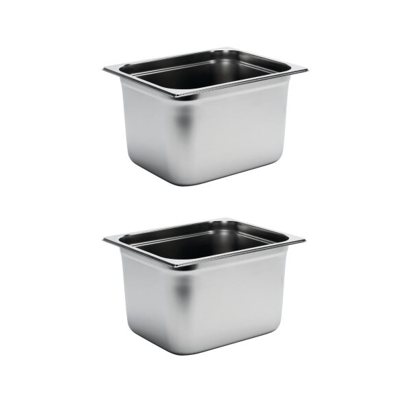 Gastro M GN-Behälter GN1/2 - 20cm - 2 Behälter - Edelstahl