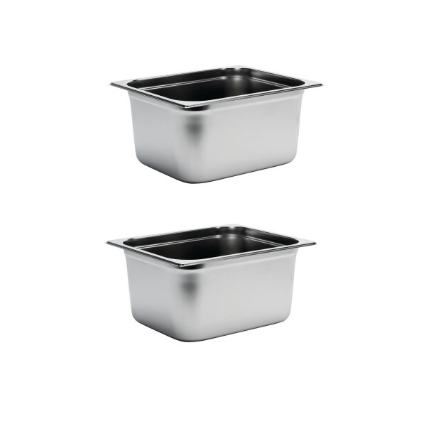 Gastro M GN-Behälter GN1/2 - 15cm - 2 Behälter - Edelstahl