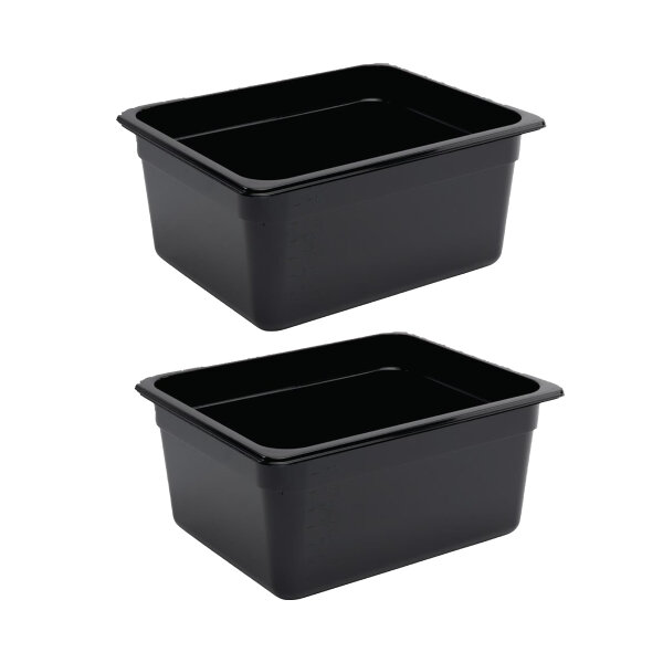 Vogue GN-Behälter GN1/2 - 15cm - 2 Behälter - Polycarbonat schwarz