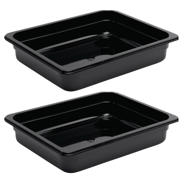 Vogue GN-Behälter GN1/2 - 6,5cm - 2 Behälter - Polycarbonat schwarz