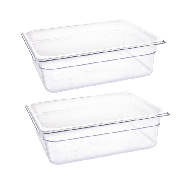 Vogue GN-Behälter GN1/2 - 10cm - 2 Behälter - Polycarbonat
