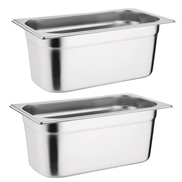 Vogue GN-Behälter GN1/3 - 10cm - 2 Behälter - Edelstahl
