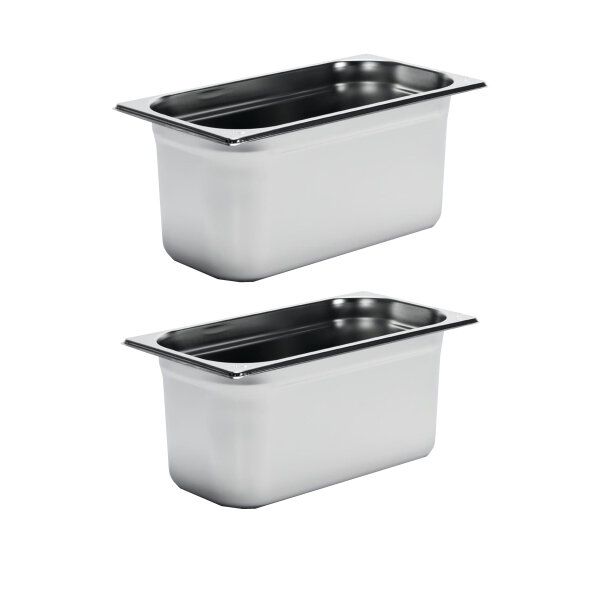 Gastro M GN-Behälter GN1/3 - 15cm - 2 Behälter - 304 Edelstahl