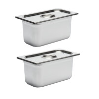 Gastro M GN-Behälter GN1/3 mit Deckel - 15cm - 2...
