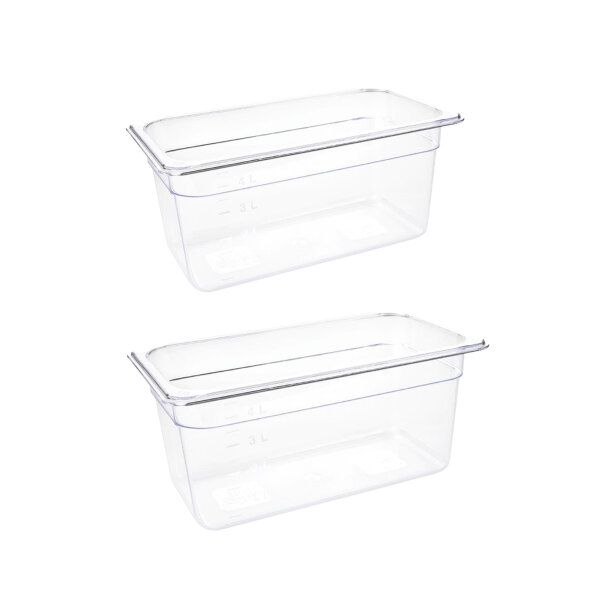 Vogue GN-Behälter GN1/3 - 15cm - 2 Behälter - Polycarbonat