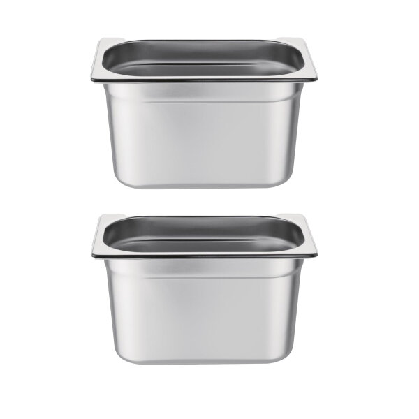 Vogue GN-Behälter GN1/4 - 15cm - 2 Behälter - Edelstahl